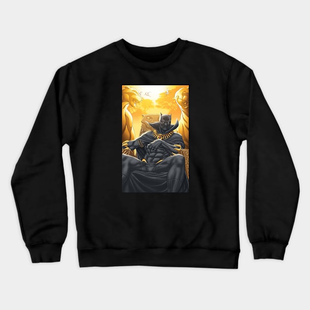 Black Panther Crewneck Sweatshirt by StepIntoTheReal